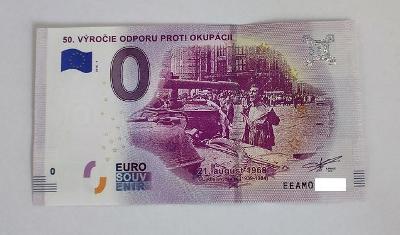 50. výročie odporu proti okupácii 0euro bankovka