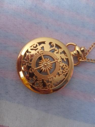 Kapesní Hodinky Cibule Retro Zlaté Vintage Kompas