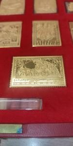 strieborné znamky pozlátené rýdzim zlatom Collection Magna Austria