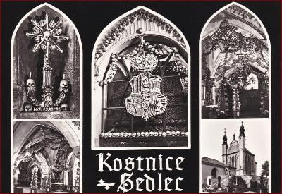 Kutná Hora * Sedlec - interiér kostnice, hrob, okénková * V775