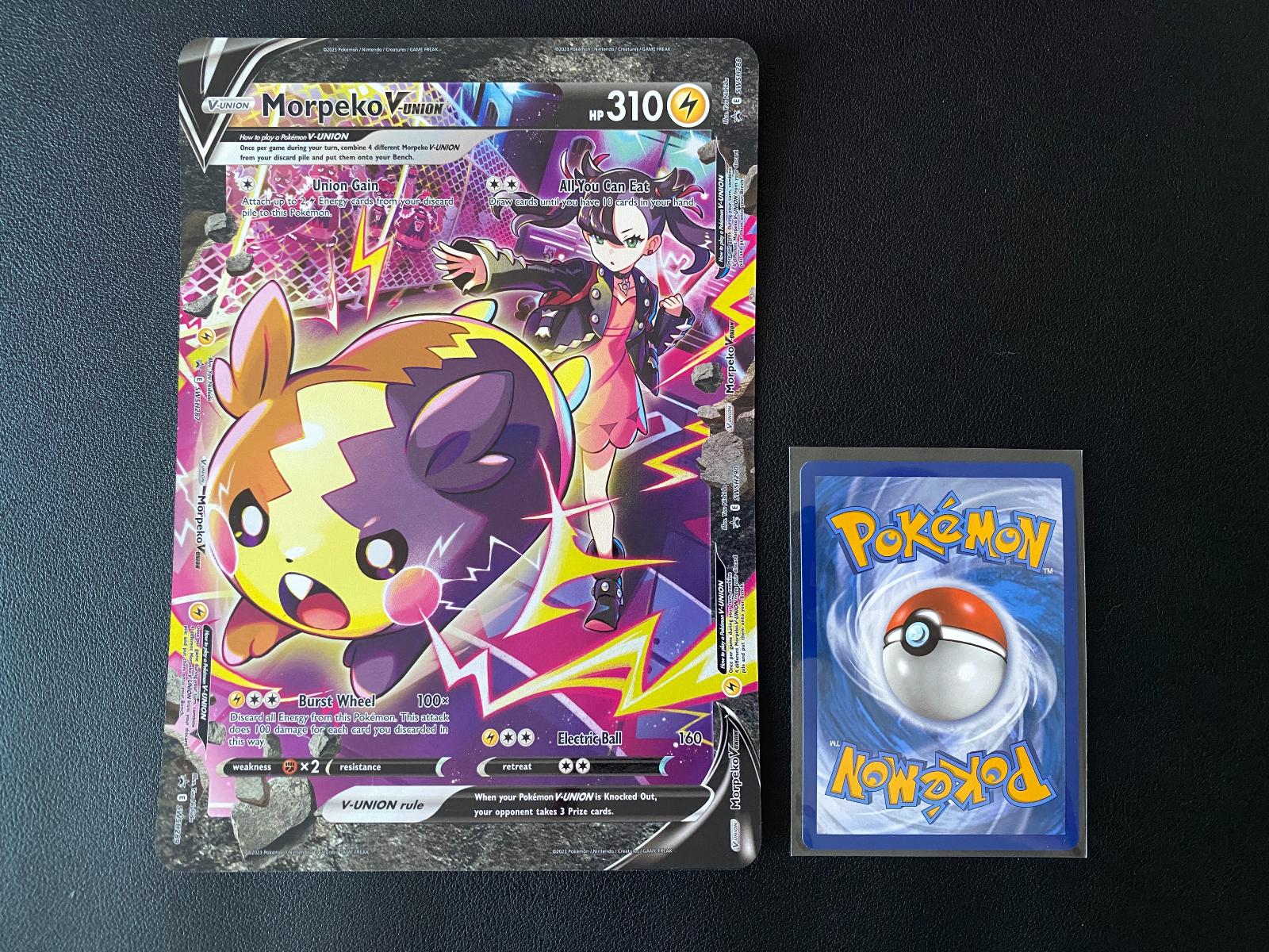 Pokémon JUMBO karta - Morpeko V-UNION (SWSH 287) SWSH Black Star Promo - Zábava