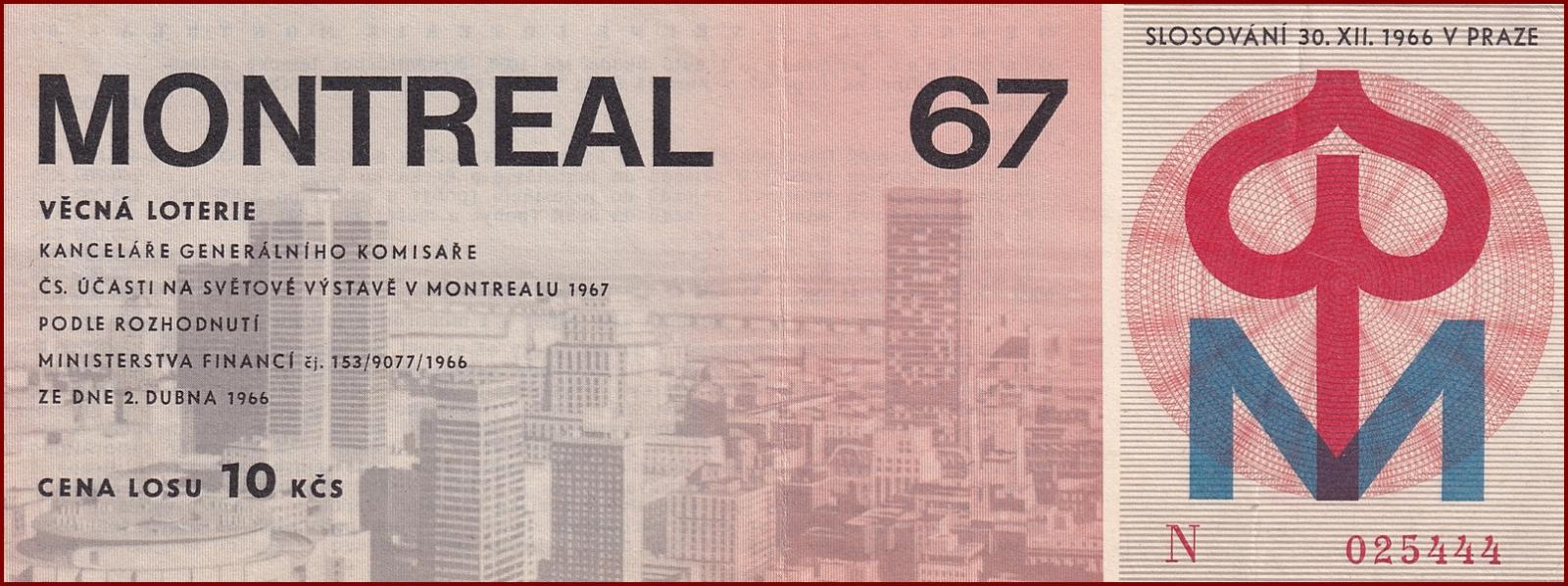 Los - Vecná lotéria Svetová výstava Montreal 1967 * F048 - Zberateľstvo