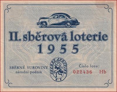 Los - II. sběrová loterie Sběrné suroviny n.p. 1955 * F059