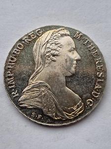Stříbrný tolar 1780 s.f. Marie Terezie. PROOF/PROOF