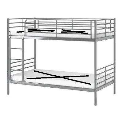 Patrová dvojitá postel 17357 IKEA 200x96x160cm (ŠxDxV) lamelový rošt