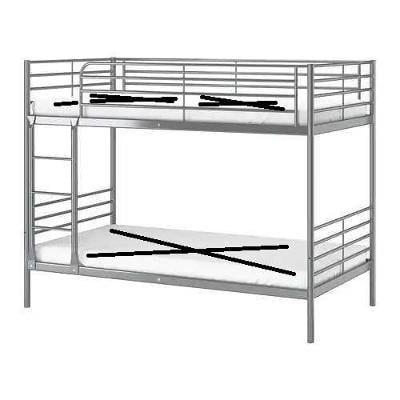 Patrová dvojitá postel IKEA 200x96x160+lamelový rošt/Osobně Č.Budějovi