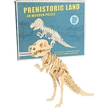 T-Rex 3D Dřevěné puzzle Tyrannosaurus (5)