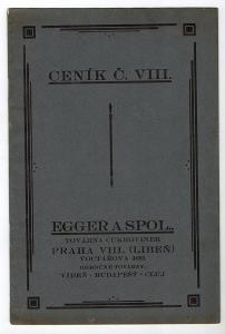 Katalog cukrovinky, Egger a spol., Praha