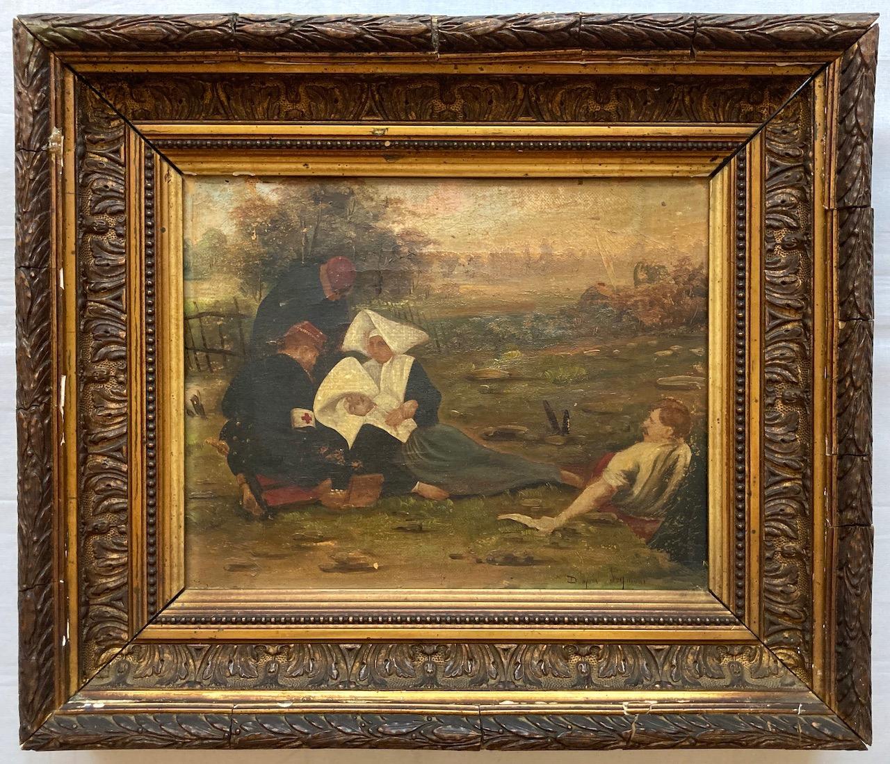 Neznámy majster - Ranená mníška a vojaci - Olej/Plátno - 19. storočie - Umenie