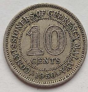 Malajsie 10 centů 1950