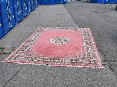 Ručně tkaný afgánský koberec, netradiční moderní design, 5x3,5 m