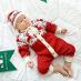 Vianočný pletený komplet pre deti veľ. 3-6 mesiacov (671) - Detské sety oblečenia