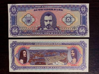 44 years / let - narozeninová papírovka číslovan - Budweiser banknotes
