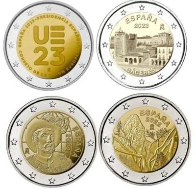 Pamätné 2 EUR Španielsko / Španielsko 2023-2022 - sada 4 mincí