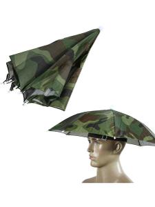 Maskáčový deštník na hlavu, proti dešti a slunci
