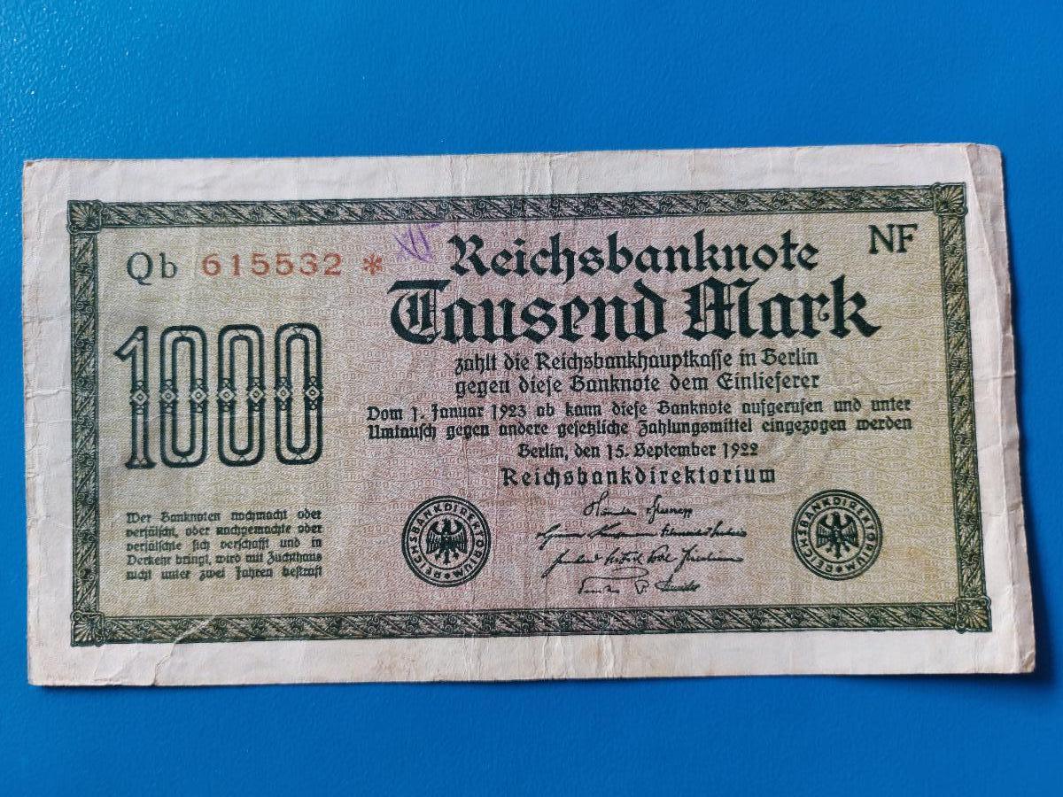 1000 mariek 1922 Nemecko séria Qb - Zberateľstvo