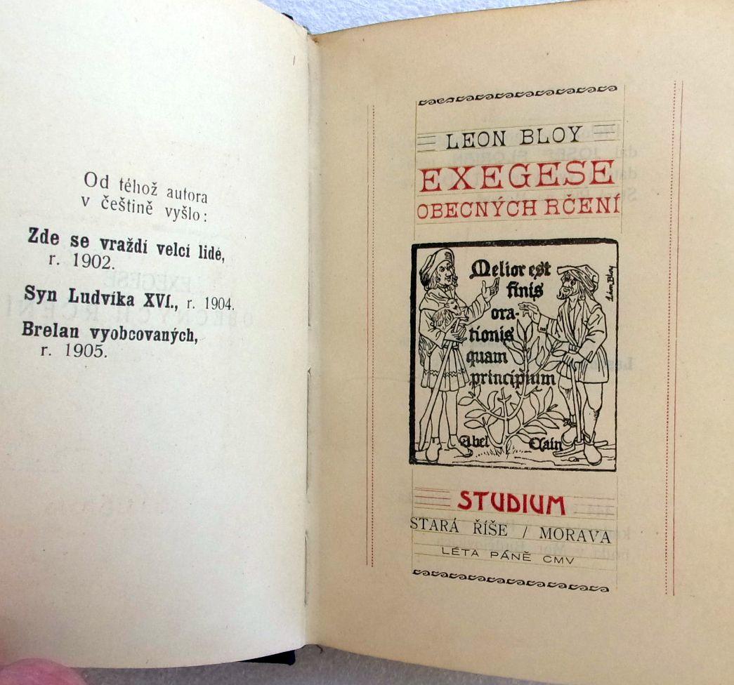 Stará Ríša 1905 : Leon Bloy - Exegese všeobecných porekadiel - Knihy