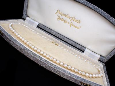 Mořské akoya perly  42cm- zlaté14kt zapínání/ certifikát