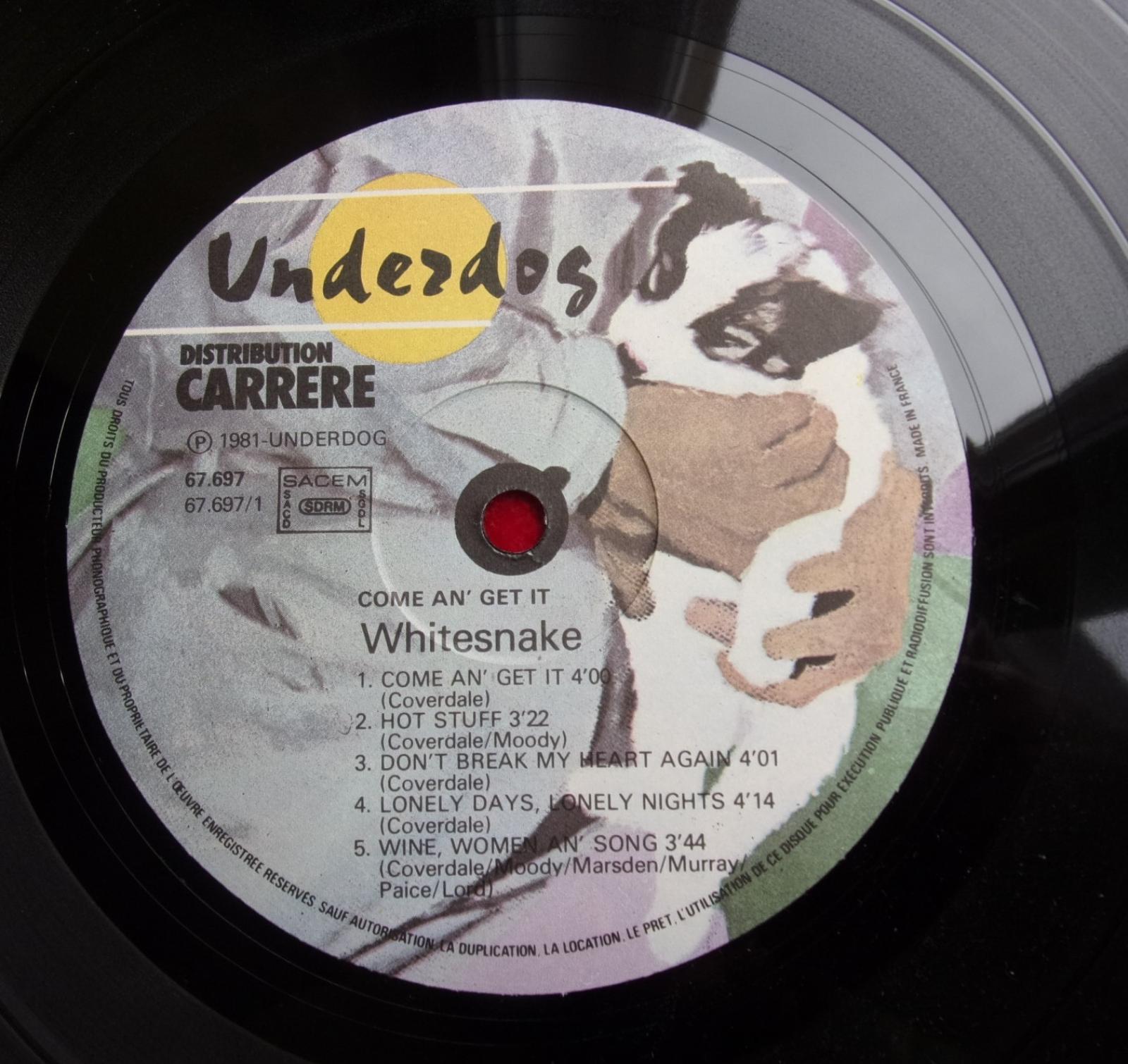 ⚠️ LP: WHITESNAKE - COME AN' GET IT, (nm-) Original Underdog F 1981 - LP / Vinylové desky