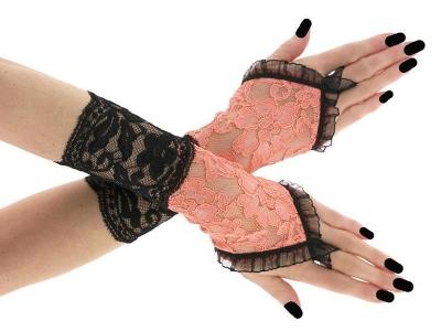 Dámské KRAJKOVÉ rukavice plesové společenské večerní handmade R10 