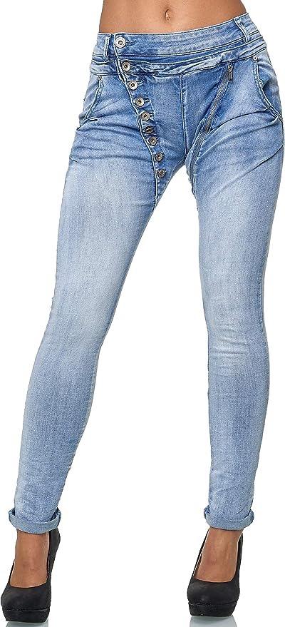Dámské moderní džíny Elera, rifle modré, velikost 40 ( L ) - Dámské oblečení
