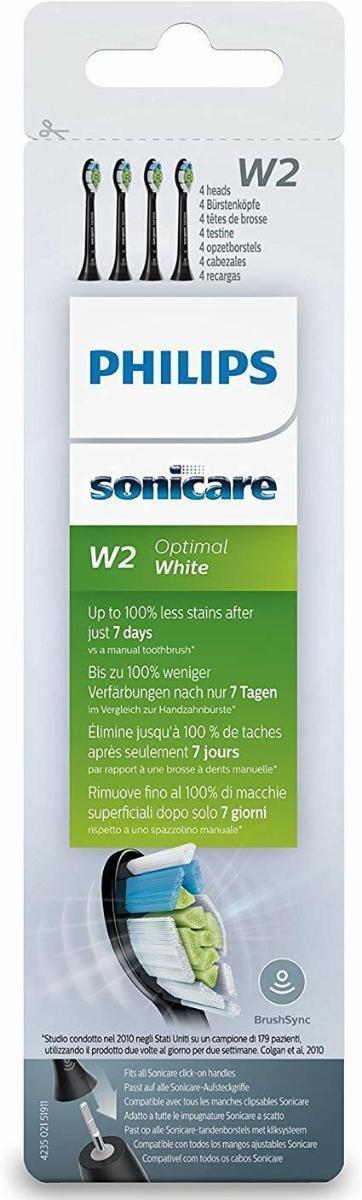 4 Philips Sonicare W2 Optimal White náhradní hlavice kartacky cerne