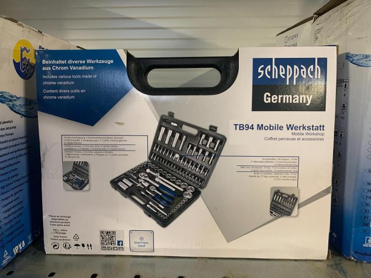Scheppach TB 94 - plastový kufr s nářadím, 94 dílů - Nářadí