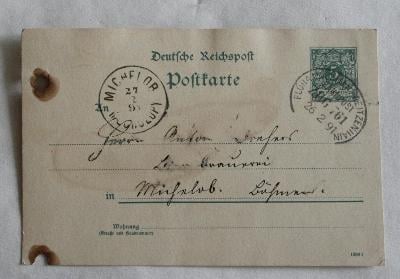 Postkarte 1891, pošta Měcholupy