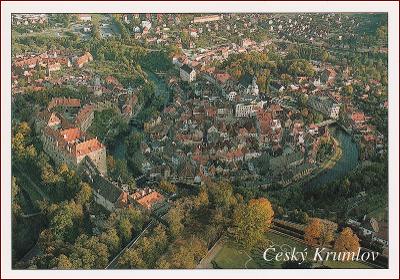 Český Krumlov * pohled z letadla na část města * B505