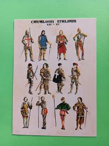 Cavalieri italiani - italští rytíři - pohlednice VF