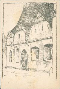 10D10395 K. Soukup : Písek, detail děkanského kostela