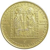 Zlatá minca ČNB - 1 Oz, Konštantín a Metod, PP