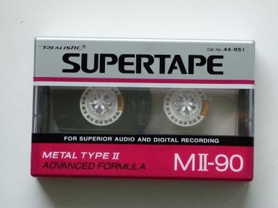 kazeta Realistic Supertape MII - 90, typ II, 1988, verze by Denon
