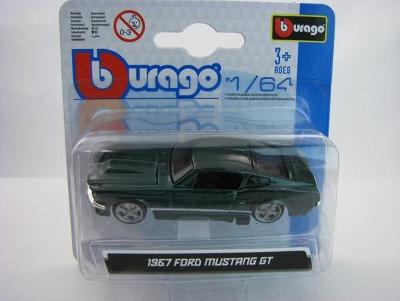 BBURAGO 1/64 FORD MUSTANG GT 1967 zelená