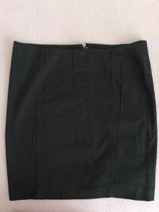 CHICORÉE-Dámská černá, pouzdrová, bavlněná sukně s elasténem, S.