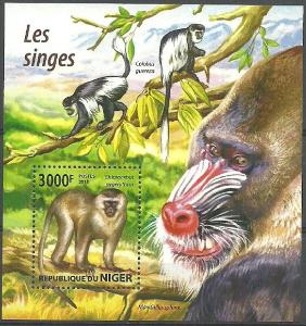 Niger 2015 Opice Mi# Block 447 Kat 12€ P006