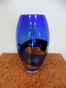 Skleněná váza pokovená, Art Deco 