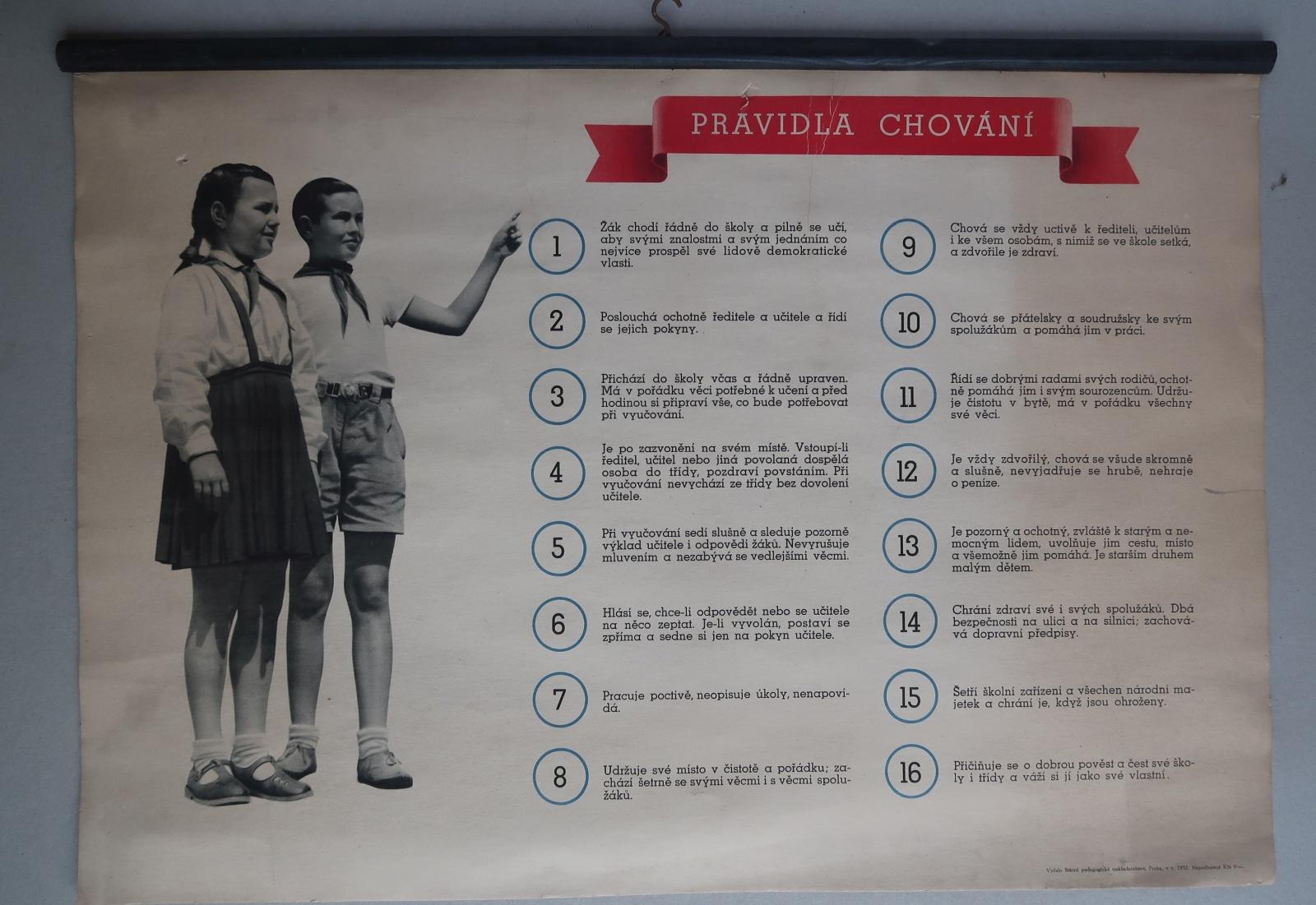 Pravidlá slušného správania (1952) - školský plagát - v - Starožitnosti a umenie