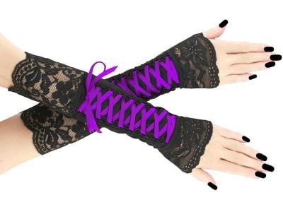 Dámské černé rukavice gothic plesové společenské večerní xs - 3xl