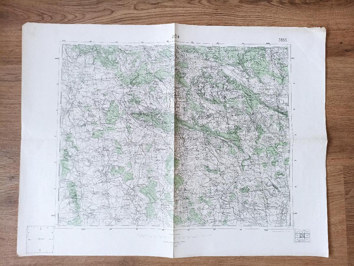Vojenský zeměpisný ústav - mapa Jičín - 30.léta | Aukro