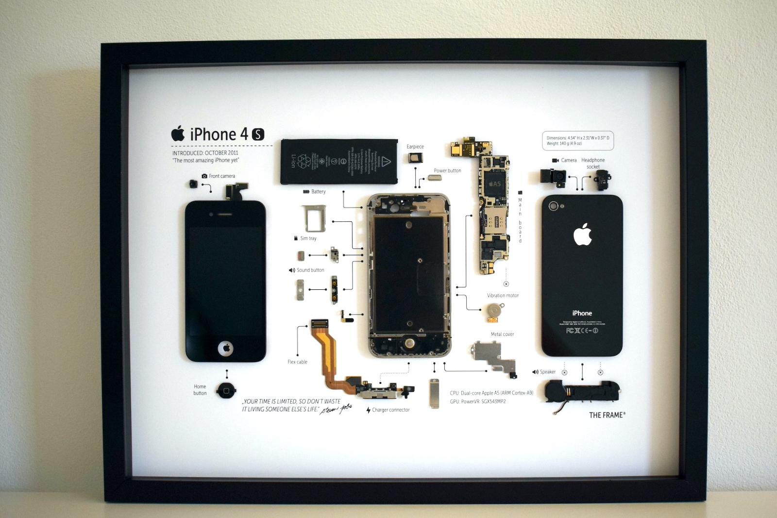 Nástenný obraz iPhone 4S - dekorácia kancelárie alebo darček - Mobily a smart elektronika