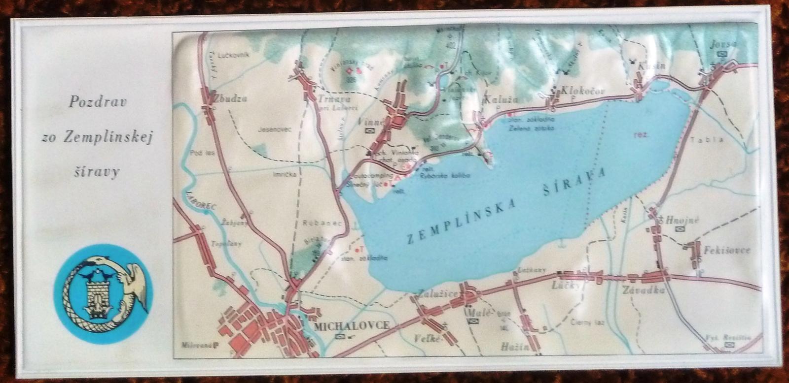 pohľadnice - plastická mapa Zemplínskej Šíravy - Knihy a časopisy