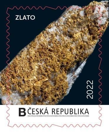 Vlastní známka Rok mineralogie: Zlato, k 10 zakoupeným +1 zdarma!