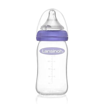 Lansinoh SKLENĚNÁ kojenecká láhev se širokým hrdlem a dudlíkem