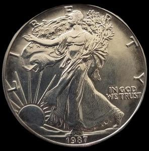 Stříbrný 1 oz. Dollar 1987.