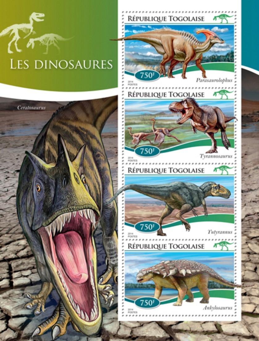 Togo 2014 Dinosaury Mi# 6406-09 Kat 12€ P095 - Tematické známky