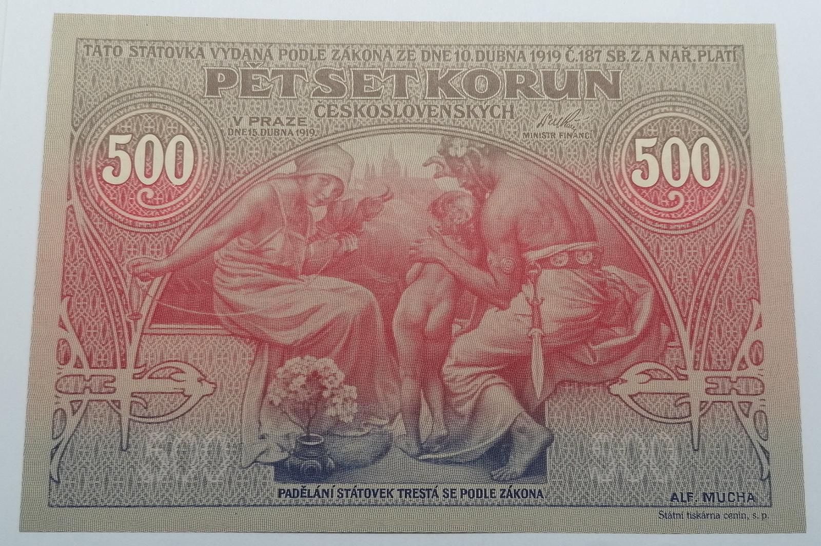 500 Kč € Ivančice 1919/2019, Mucha, STC, ČNB, stav UNC - Zberateľstvo