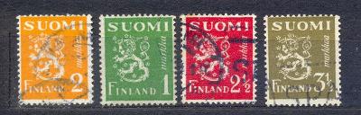 Finsko 1942, MiNr. 262-265, raž., nekompletní