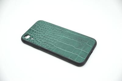 Puzdro iPhone XR zelený krokodíl