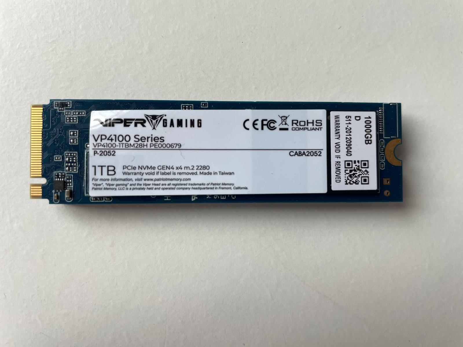 Disque SSD PATRIOT NVME VP4100 M.2 2280 PCIe -2To